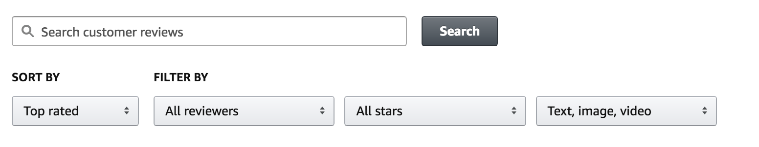 Amazon Review Order Matching Step 1 - Reviews Page Search and Filter Functionality